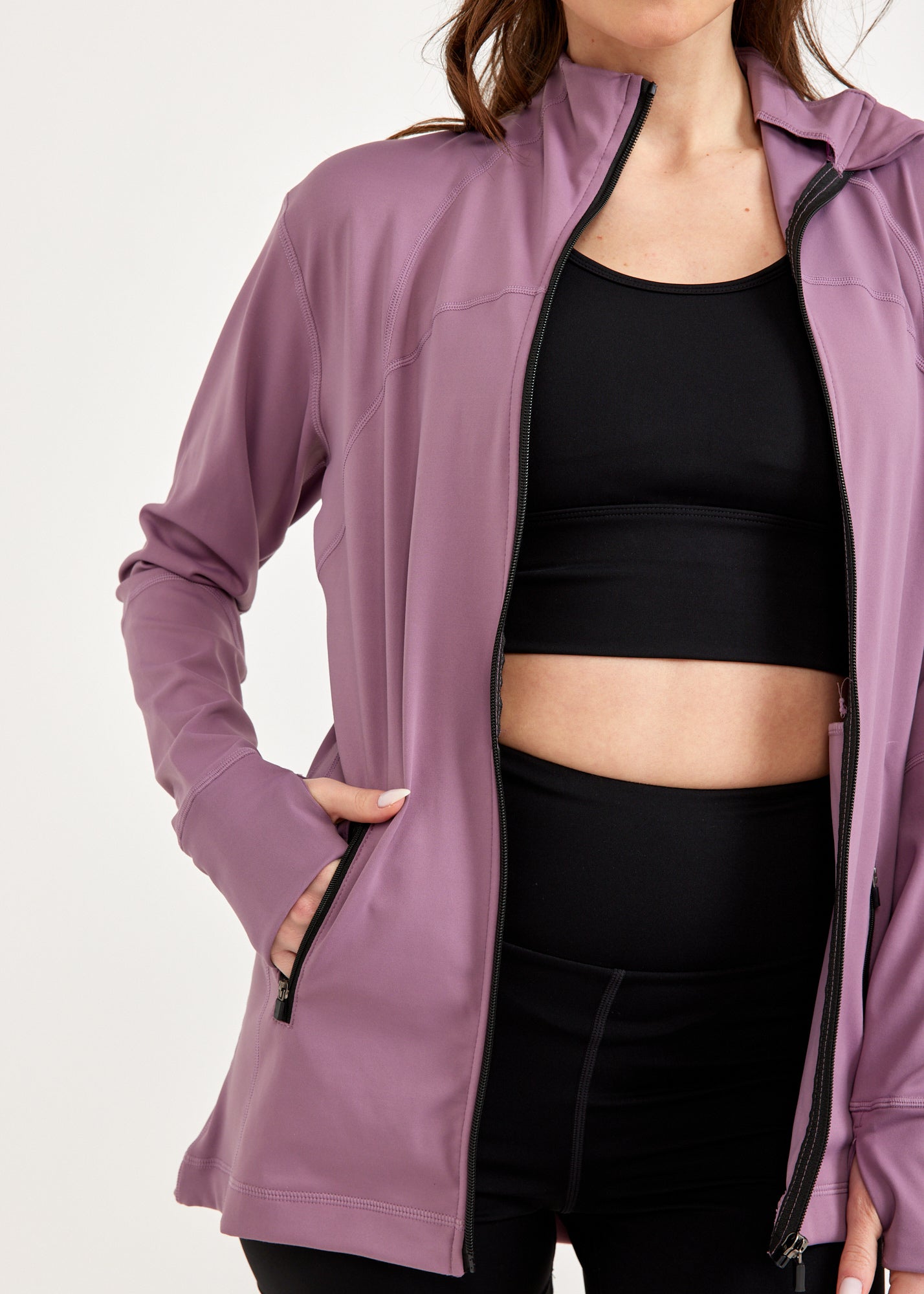 Pink open back training jacket