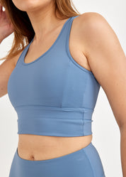 Blue mesh back training top