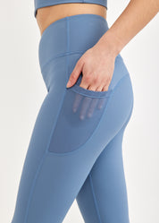 Mesh combination tights and blue back zipper