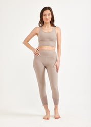 Beige mesh back training top