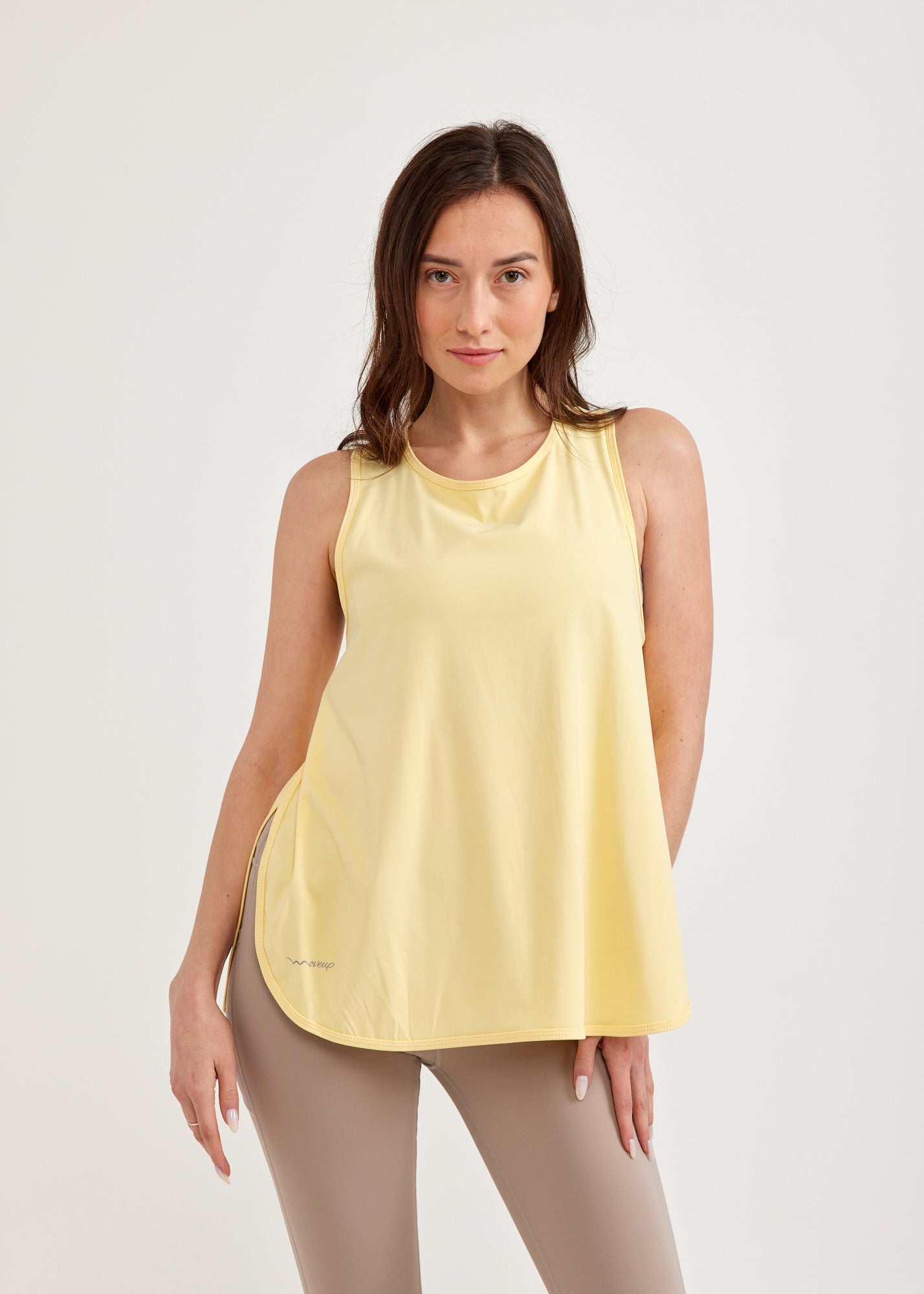 Yellow tank top open on the sides