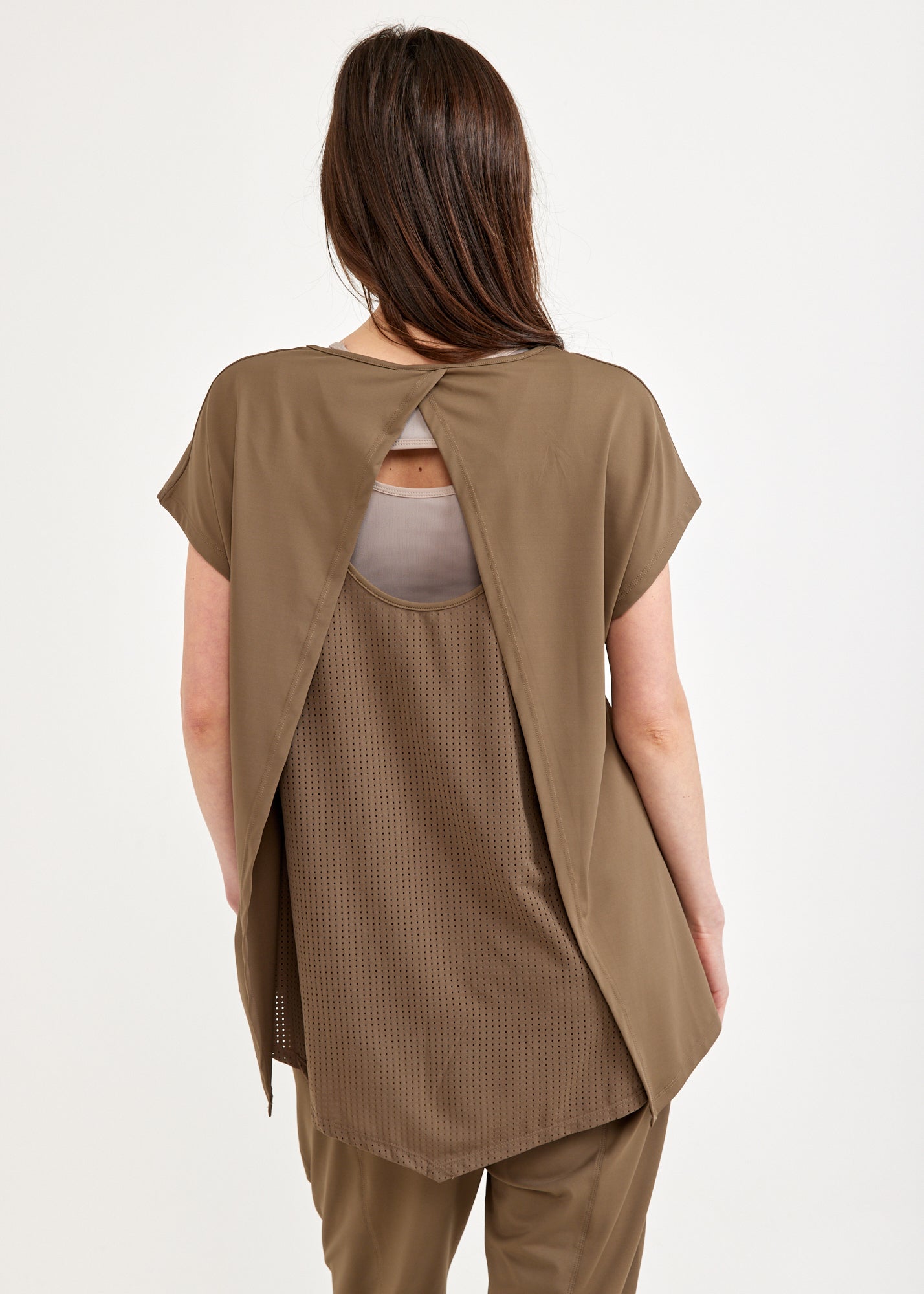 חולצת אימון גב דמוי גופיית רשת ירוק