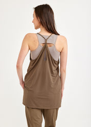 גופיית אימון איקס בגב שילוב רשת ירוק