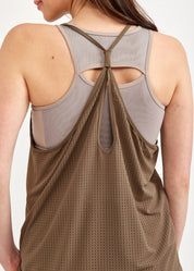 Training shirt X on the back mesh combination green