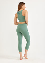 Tights with two side pockets, light green