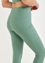 Tights with two side pockets, light green