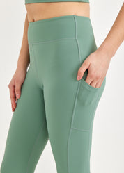 Tights with two side pockets, light green