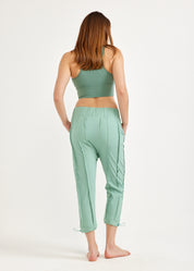 Boy pants 3/4 diagonal seams green mesh combination
