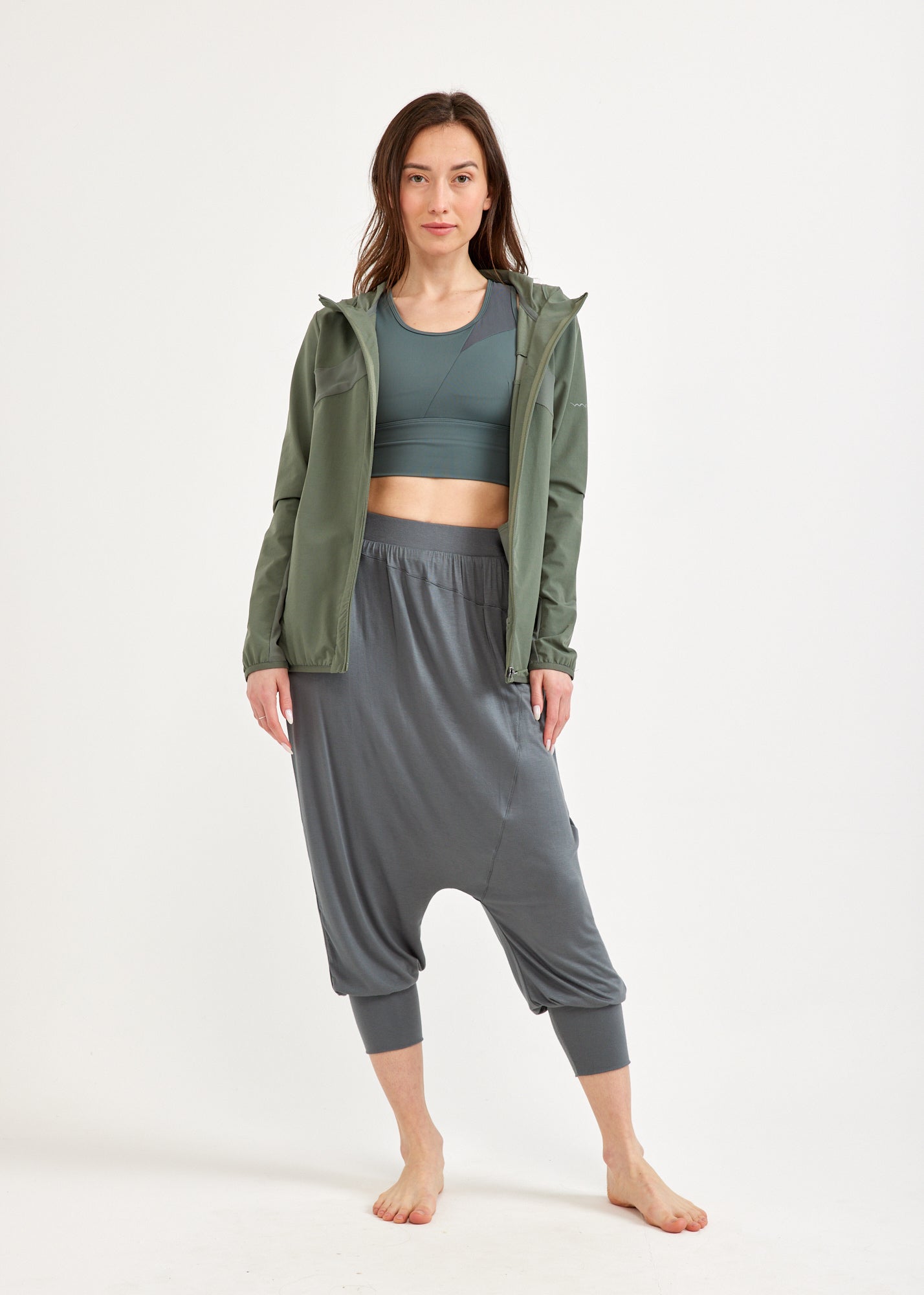 Green mesh combination nylon top