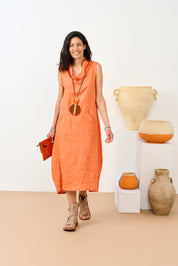 High sandals with straps and brown buckle