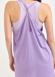 Training shirt X on the back combination of purple mesh