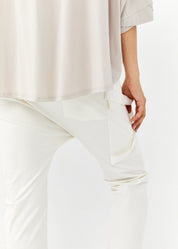 White asymmetric leeks long pants