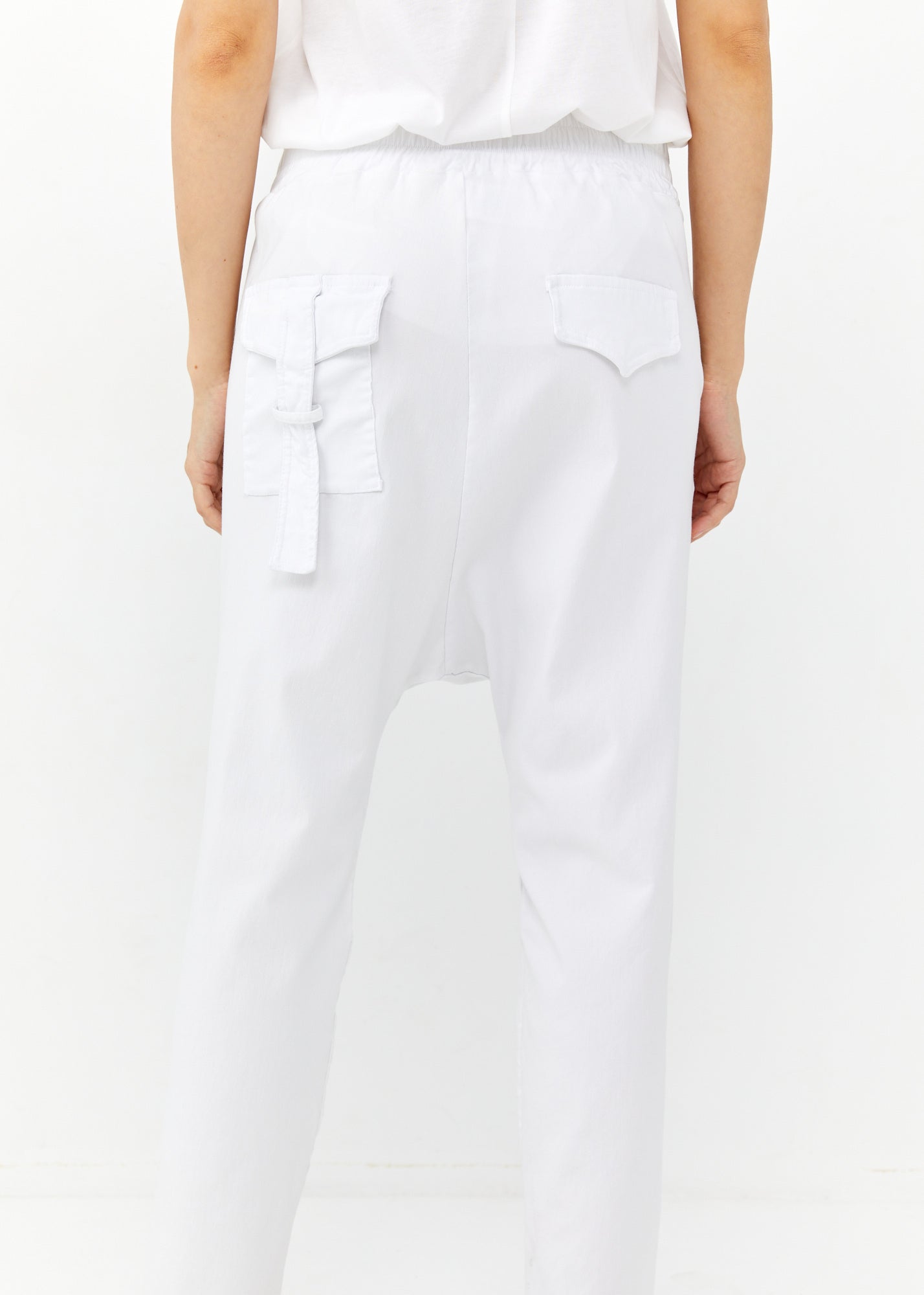 White patch pocket boy long pants