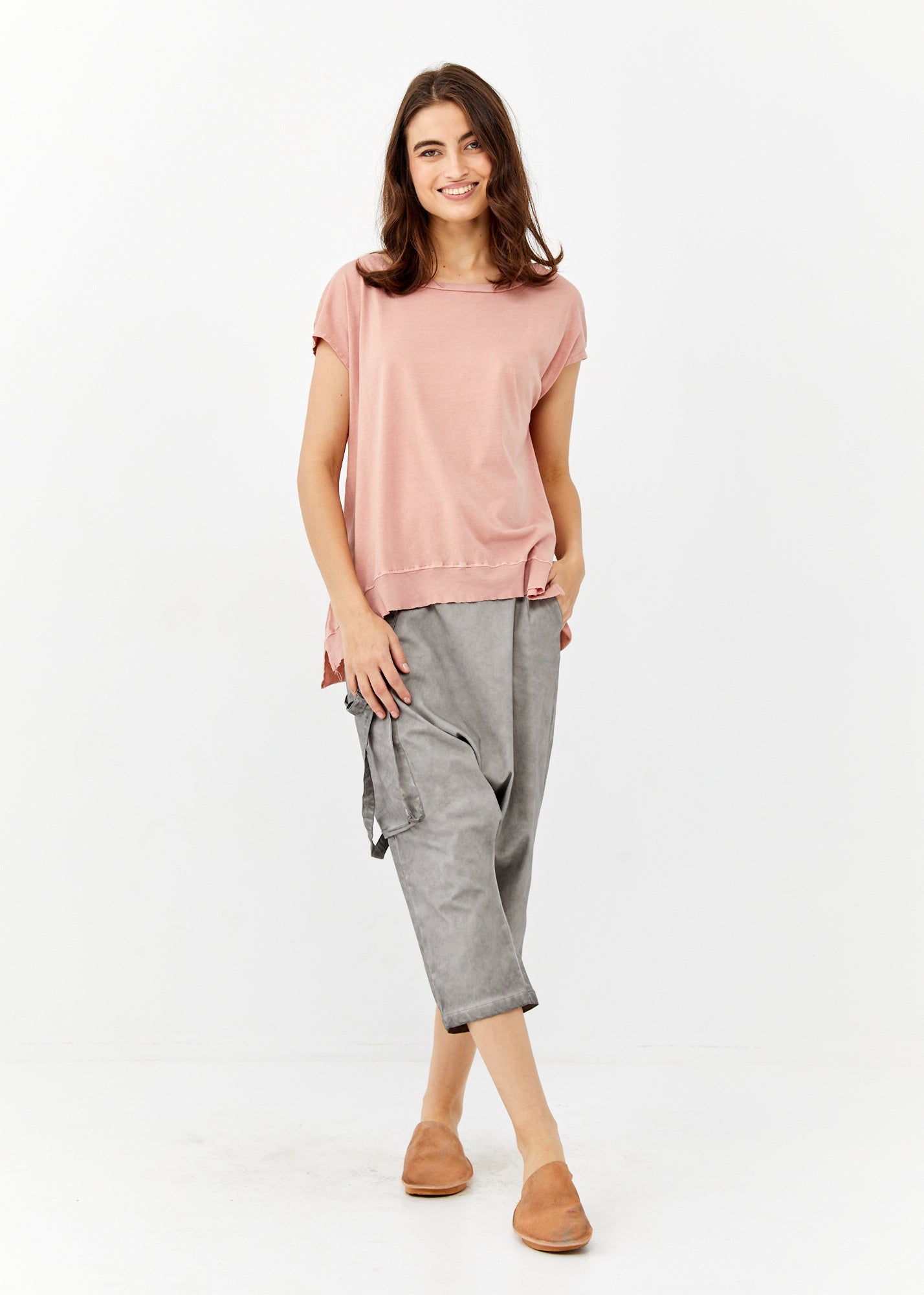 Pink wash cuff extension shirt