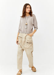 Shirt with a hooded combination light gray and wash