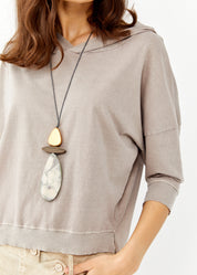 Shirt with a hooded combination light gray and wash