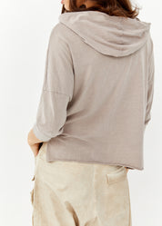 Shirt with a hooded combination light gray and wash