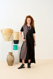 כפכפי עור אצבע גבוהים קדימה שחור