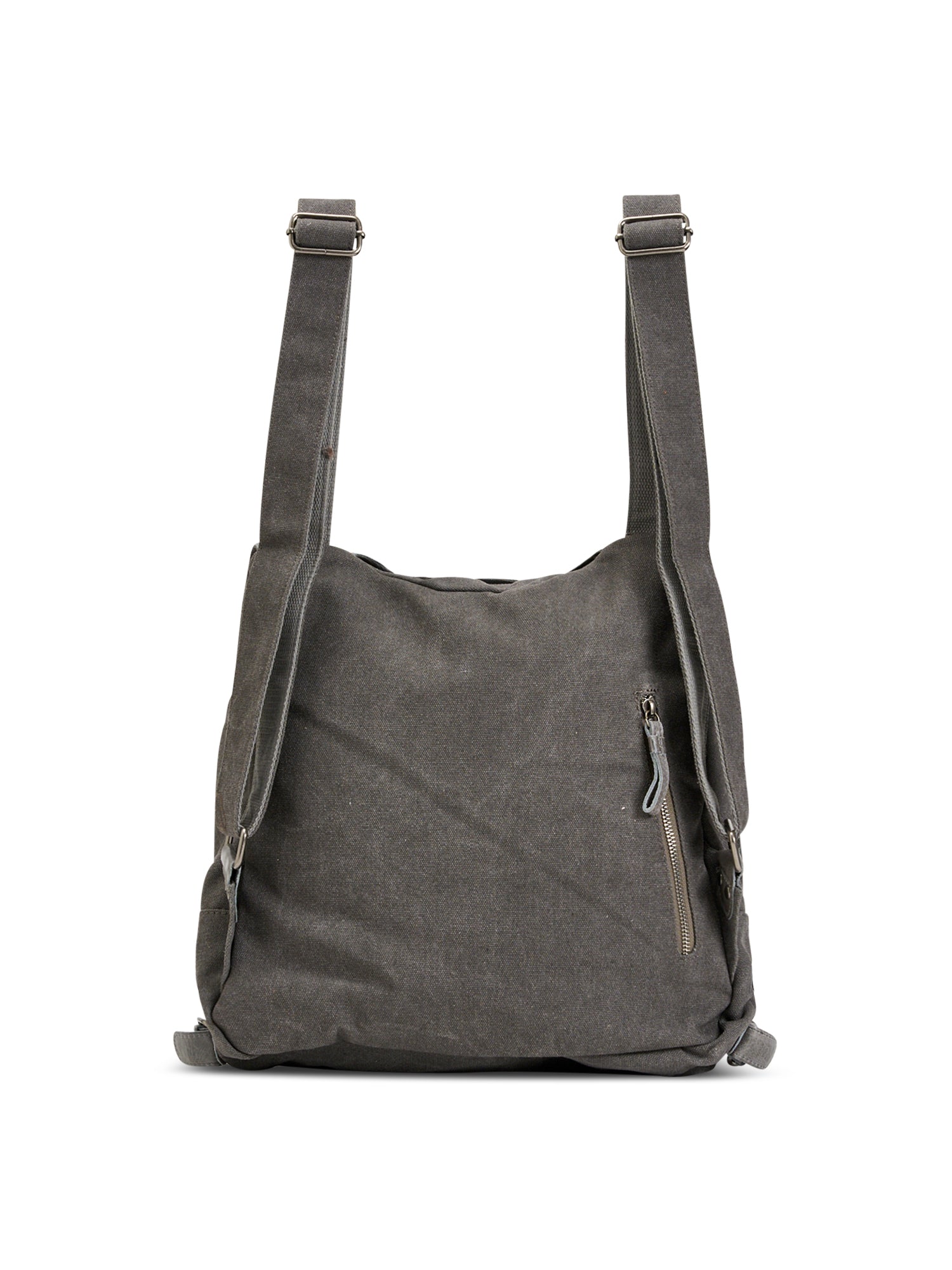 Серая кожаная холщовая сумка clafa back