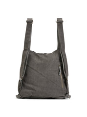 Серая кожаная холщовая сумка clafa back