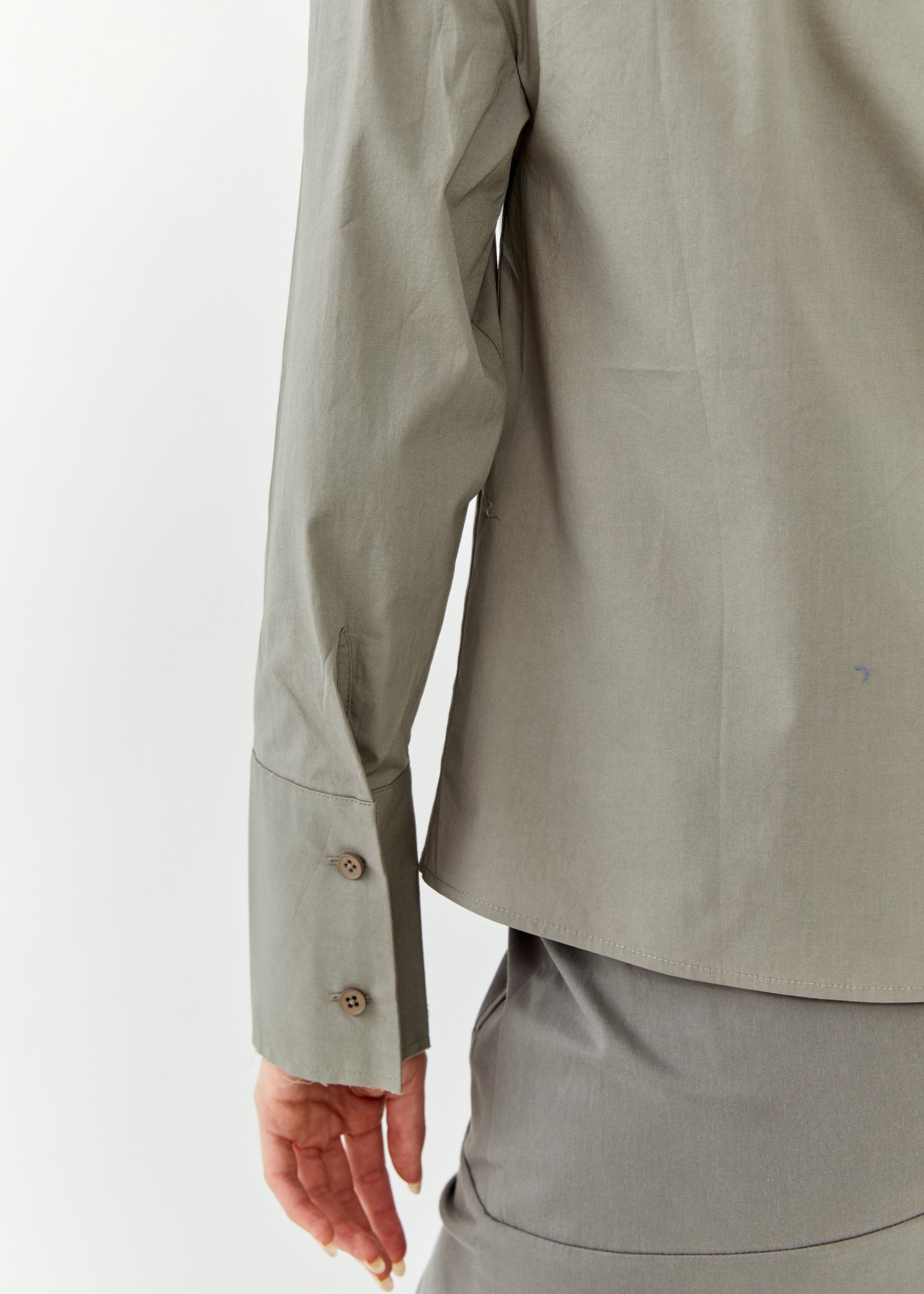 Brown side collar long sleeve button down shirt