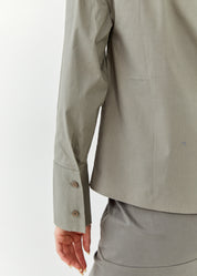 Brown side collar long sleeve button down shirt