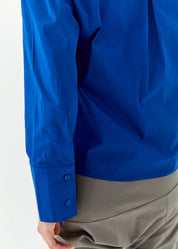 Blue side collar long sleeve button down shirt