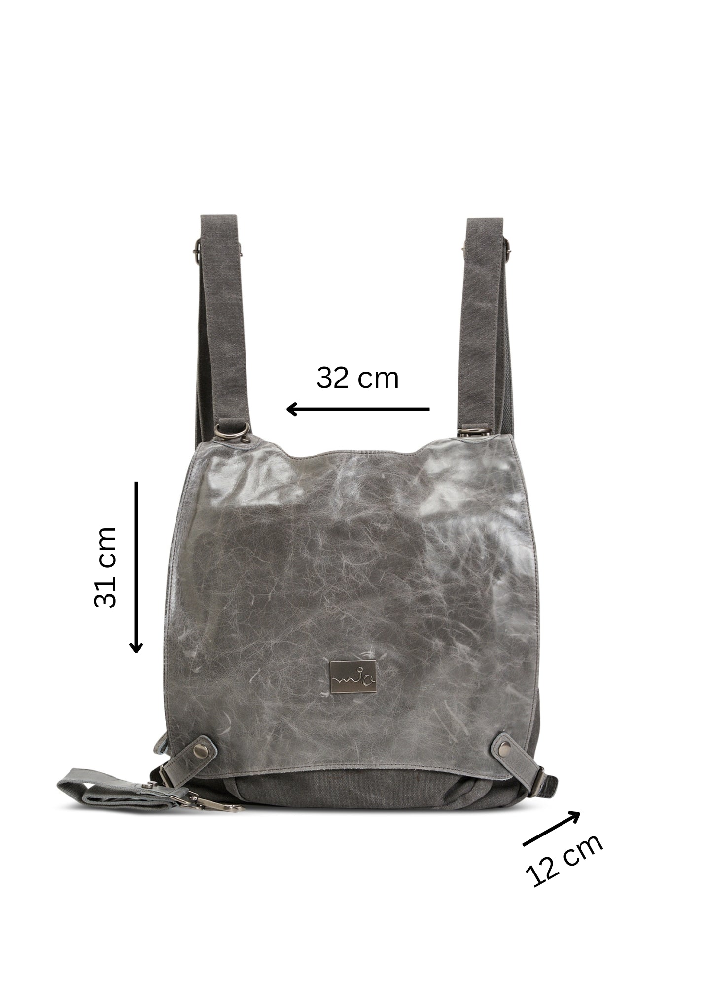 Серая кожаная холщовая сумка clafa back