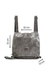 Серая кожаная холщовая сумка clafa back