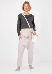 סווטשירט פתח הפוך ותפר אפור כהה