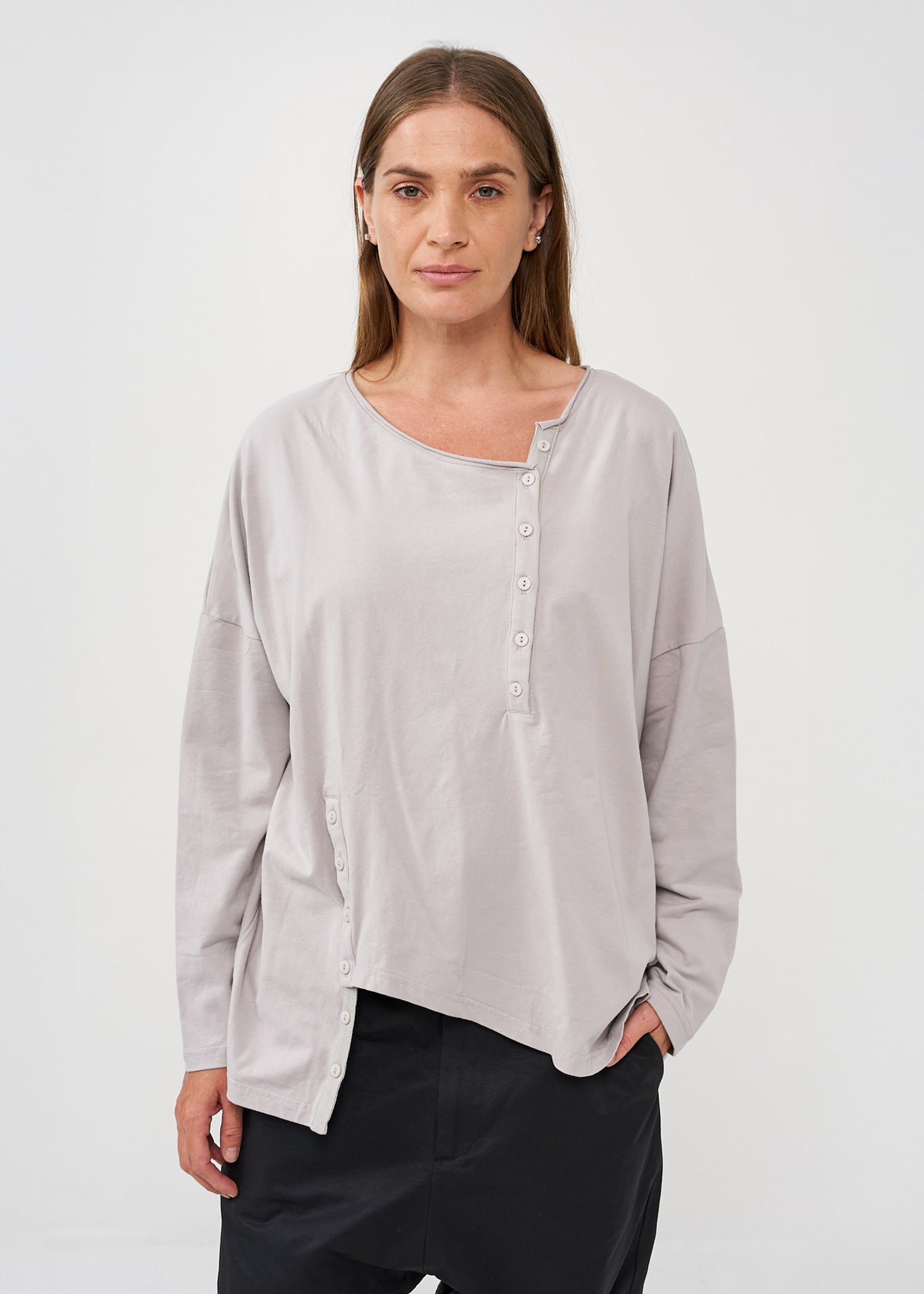 חולצה שרוול ארוך שתי כפתרות סטון