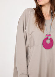 טוניקה כיס קנגרו חתכים אלכסוניים סטון