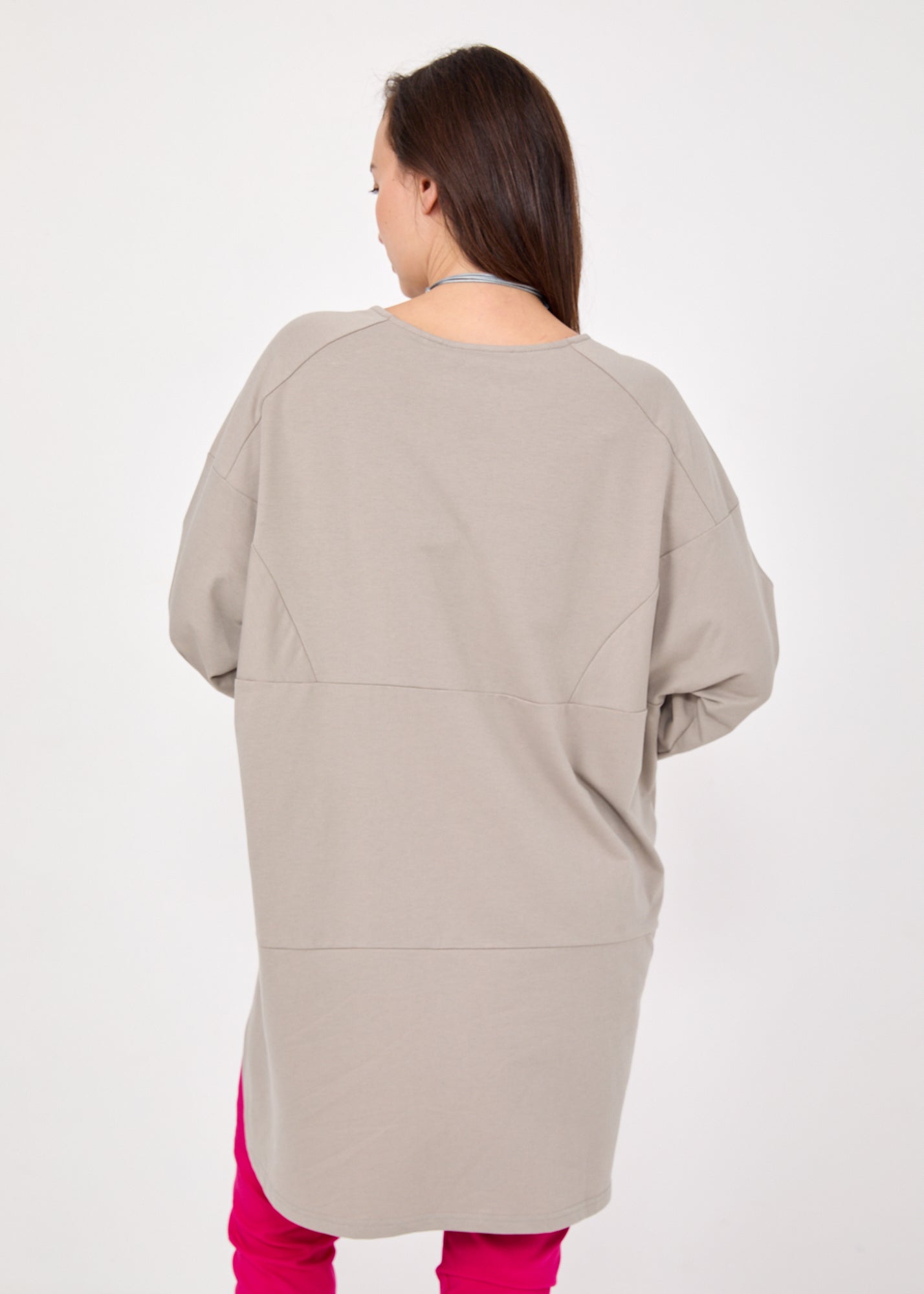 טוניקה כיס קנגרו חתכים אלכסוניים סטון