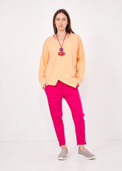 חולצה שרוול ארוך סיומת משולשים כתום