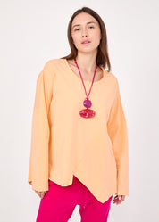 חולצה שרוול ארוך סיומת משולשים כתום