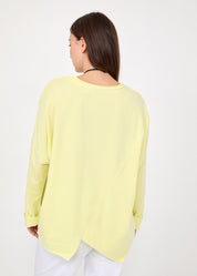 חולצה שרוול ארוך סיומת משולשים צהוב