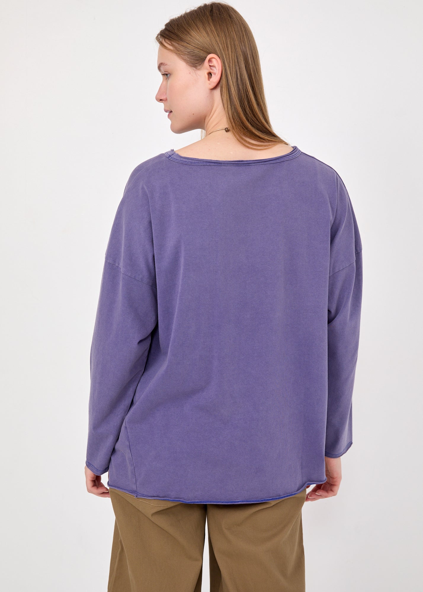 חולצה שרוול ארוך כיס רשת כחול