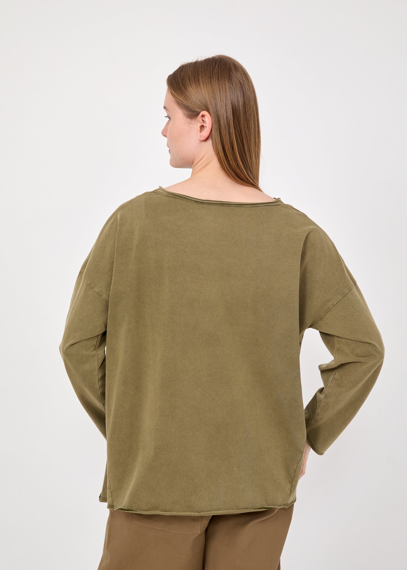 חולצה שרוול ארוך כיס רשת ירוק