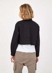 מכופתרת קצרצרה פתחים מעוגלים שחור