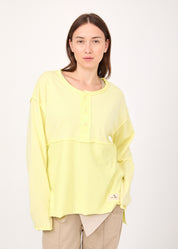 סווטשירט חצי כפתרה שילוב הפוך צהוב