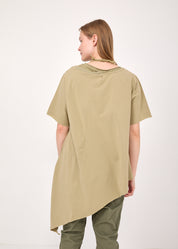 טוניקה שילוב ריב כיס אסימטרי ירוק