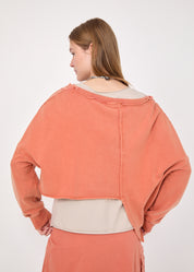 סווטשירט קצרצר אסימטרי כתום