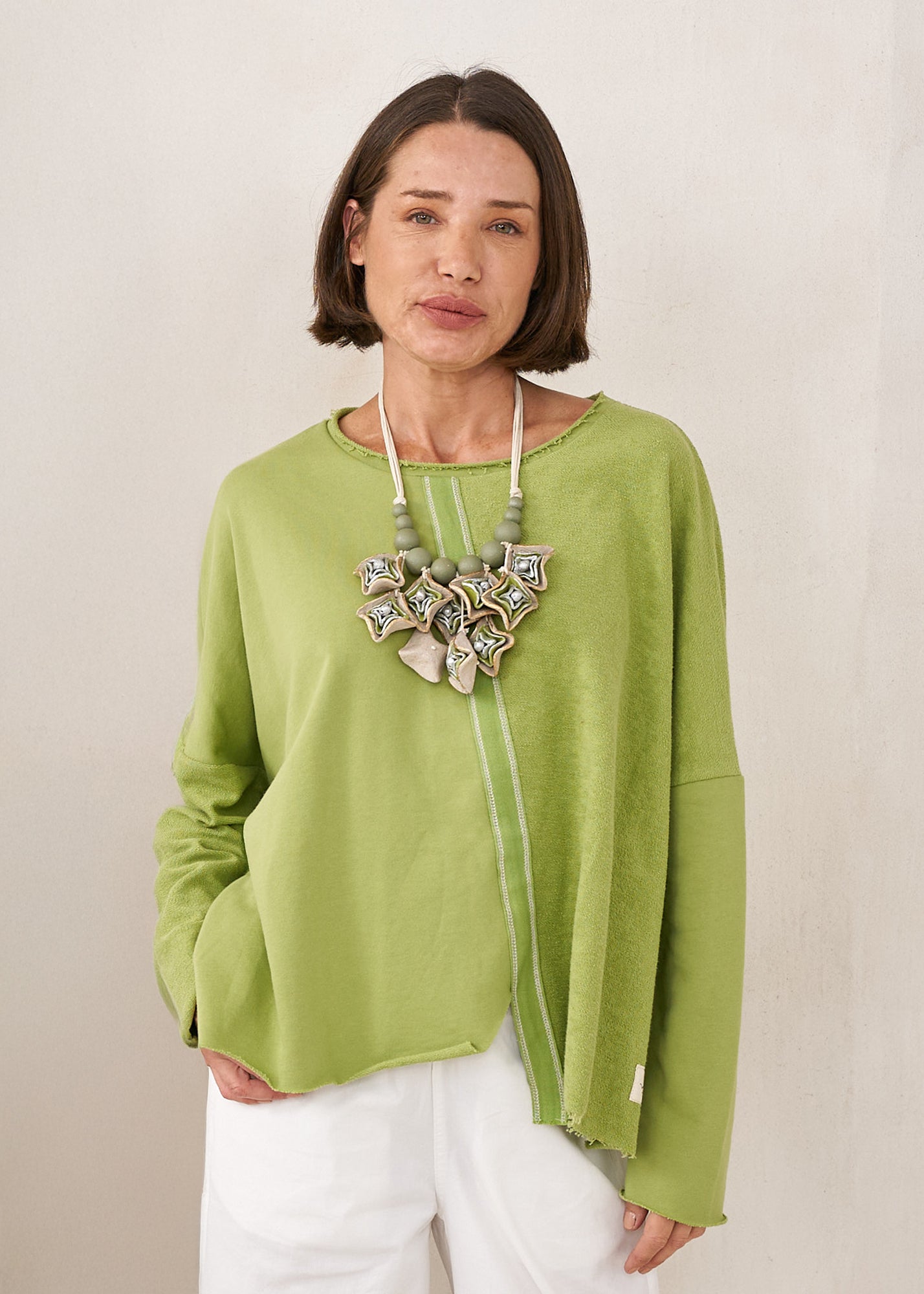 Handmade flower necklace, recycled paper, silver