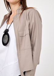 גקט אסימטרי רוכסן ארוך אפור