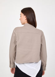 גקט אסימטרי רוכסן ארוך אפור