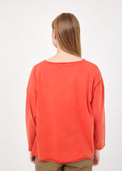 חולצה שרוול ארוך כיס רשת כתום