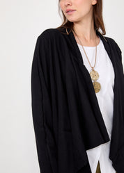 Belted top tied at the waist in black