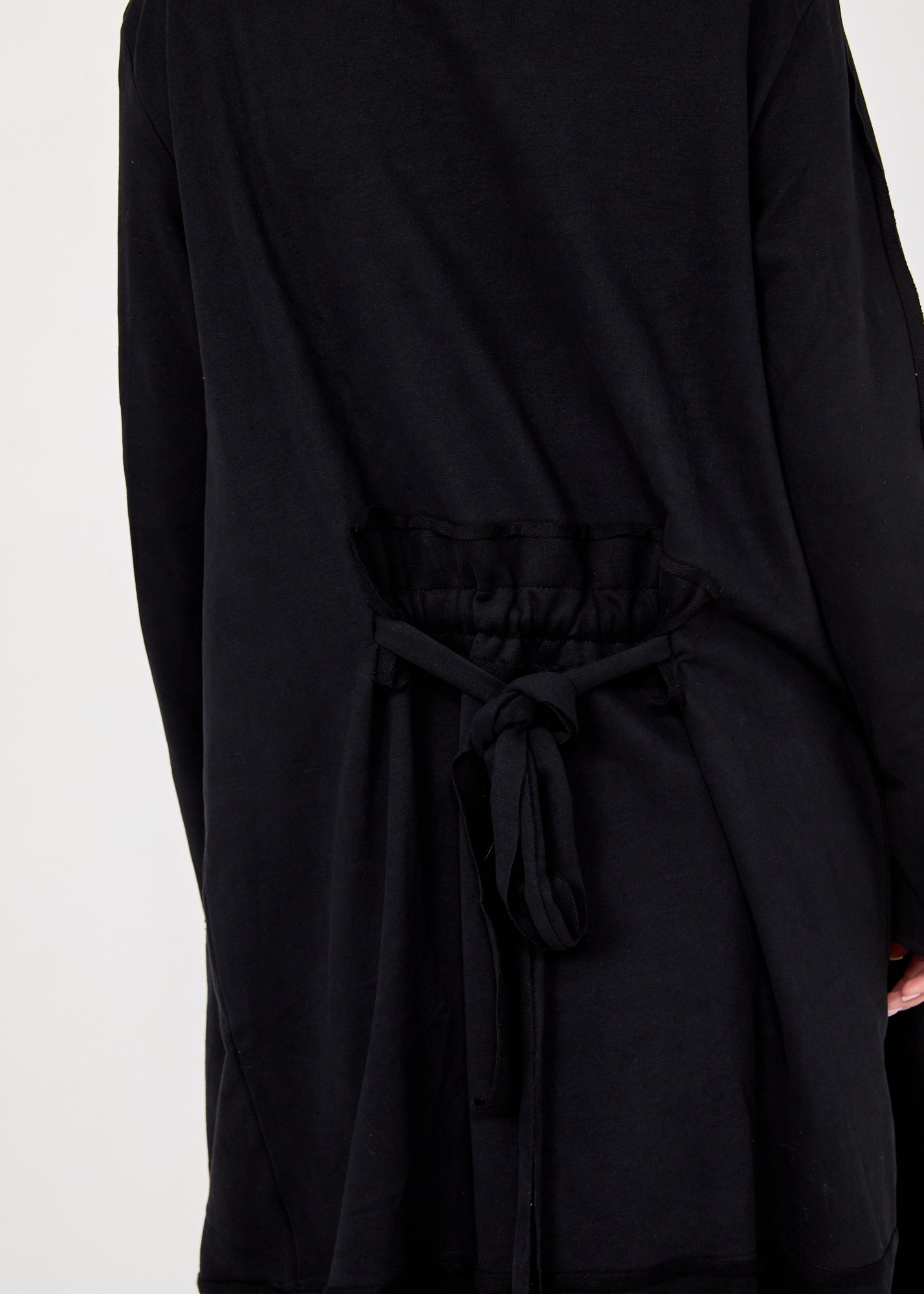 Belted top tied at the waist in black