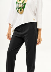 מכנסיים בוי טריקו עם כפתורים שחור