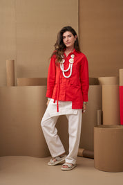 כפכפי עור שתי רצועות מסובבות סטון